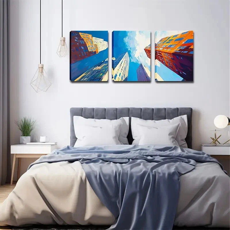 3pcs View Of The Sky Abstract Perfect Wall Art Set Canvas Framed 40x60cm - High Quality Print 100% Australian Made Wall Canvas Ready to Hang