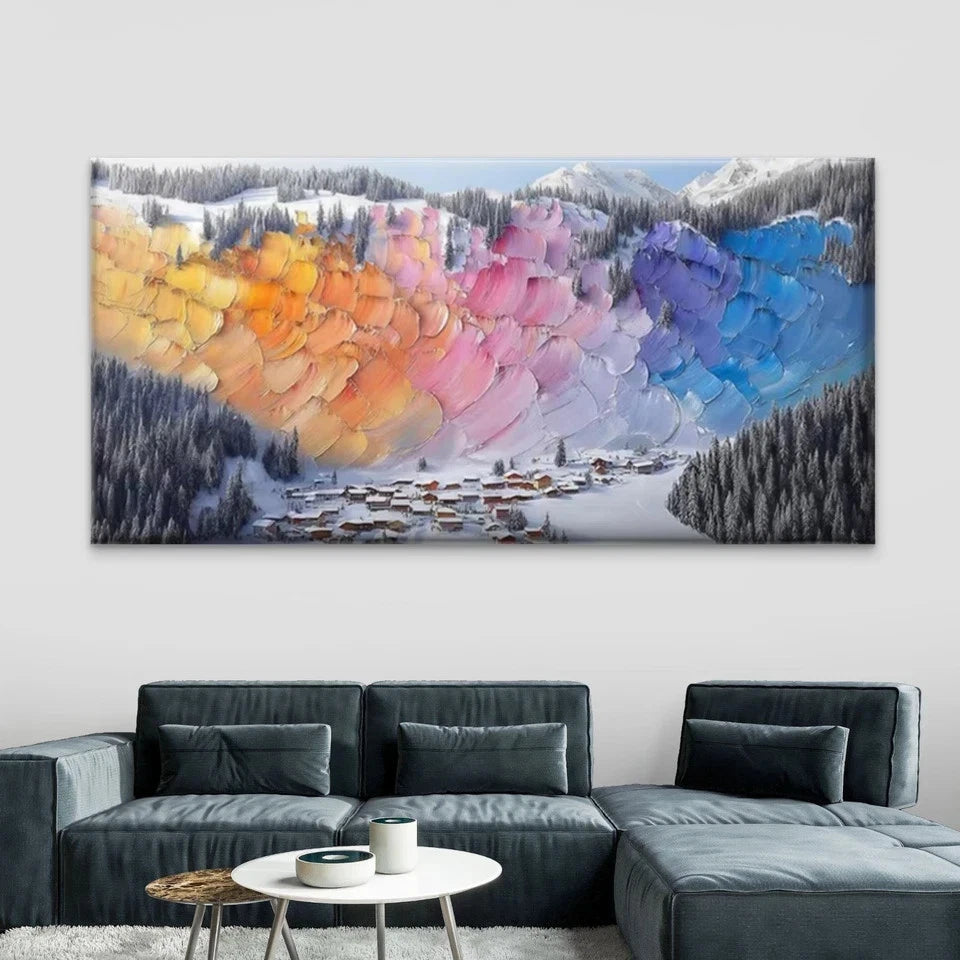 Abstract Mountain Landscape Wall Art Canvas Office Home Room Framed 120x60cm