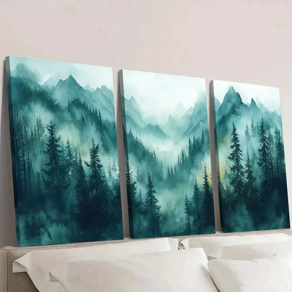 3pcs Abstract Forest Watercolor Wall Art Set Canvas Framed 40x60cm - High Quality Print 100% Australian Made Wall Canvas Ready to Hang