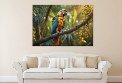 Parrots Sitting On A Branch Wall Art Decor 100% Australian Made