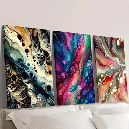 3pcs Abstract Gradient Fluid Bubble Wall Art Canvas Unframed - High Quality Print 100% Australian Made Wall Canvas