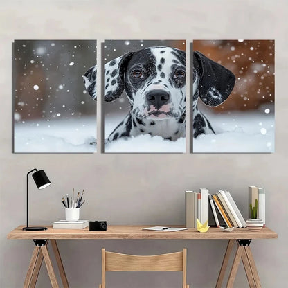 3pcs Funny Animal Theme Dalmatian Dog Metal Print Ready to Hang Art