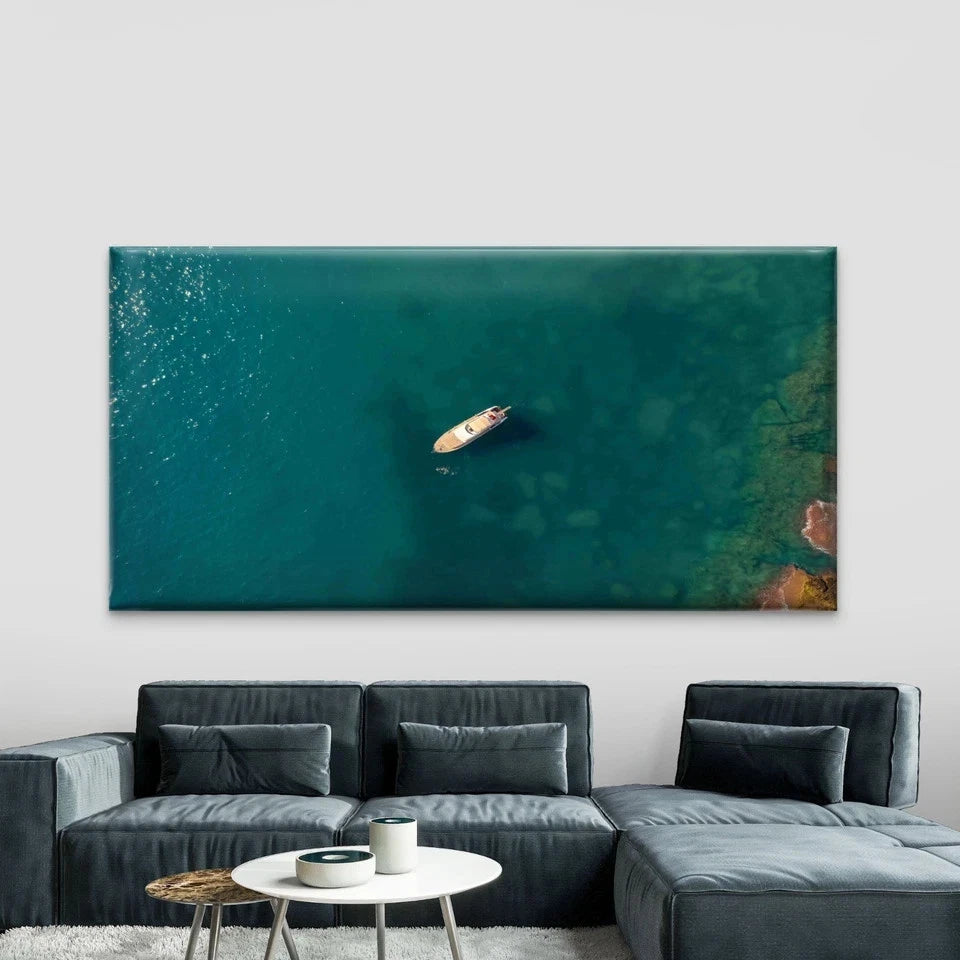 Sailboat in the Sea Wall Art Canvas Office Home Room Framed 120x60cm