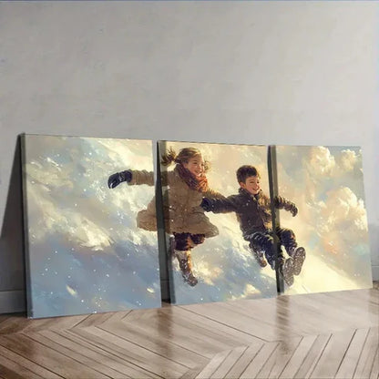 3pcs Two Youngsters Wall Art Set Canvas Unframed - High Quality Print 100% Australian Made Wall Canvas