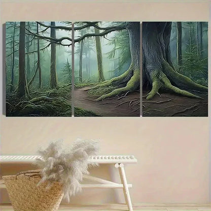3pcs Misty Forest Path Wall Art Canvas Unframed - High Quality Print 100% Australian Made Wall Canvas