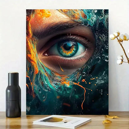 Eye Digital Style Colorful Fantasy Illustration 40x60cm Metal Print Ready to Hang
