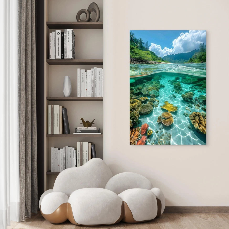 Nature Landscape With Beach View 60x90cm Metal Print Ready to Hang