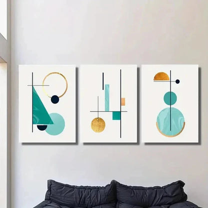 3pcs Abstract Geometric Aesthetics Wall Art Canvas Unframed – High Quality Print 100% Australian Made Wall Canvas