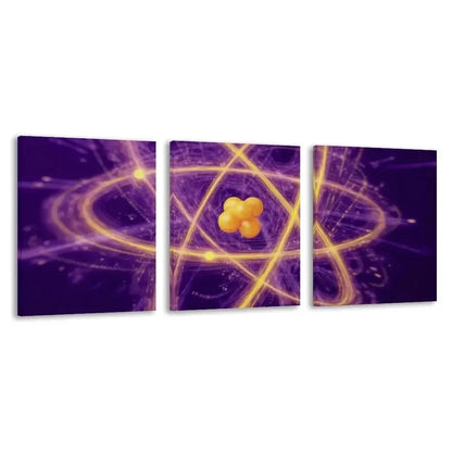 3pcs Quantum Physics And The Atomic World Wall Art Set Canvas Framed 40x60cm - High Quality Print 100% Australian Made Wall Canvas Ready to Hang
