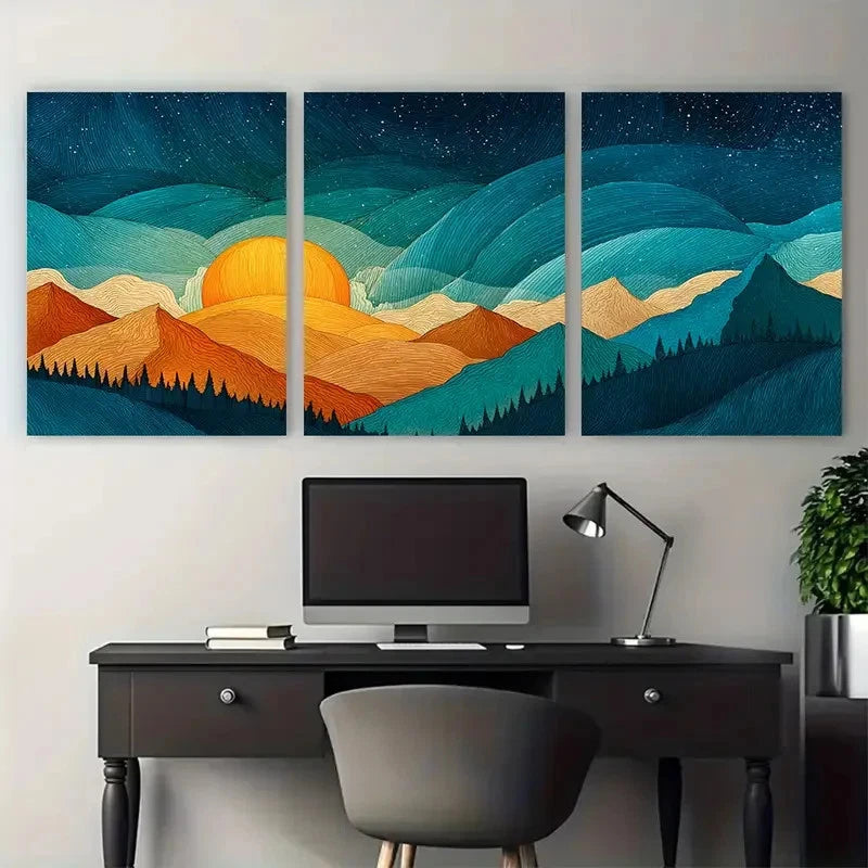 3pcs Abstract Dolce Far Vintage Perfect Wall Art Set Canvas Framed 40x60cm - High Quality Print 100% Australian Made Wall Canvas Ready to Hang