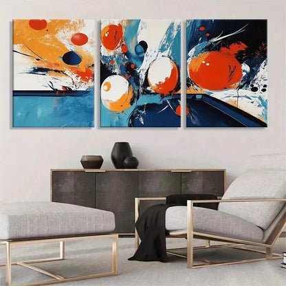 3pcs Modern Abstract Color Orange Blue Perfect Wall Art Set Canvas Framed 40x60cm - High Quality Print 100% Australian Made Wall Canvas Ready to Hang