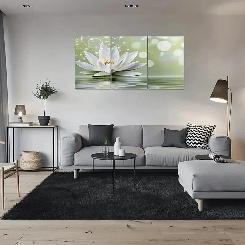 3pcs Serene for Lotus Flower Botanical Metal Print Ready to Hang Art