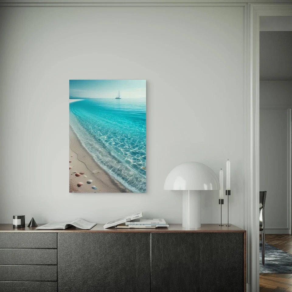 Sailor's Paradise Beach Scene Metal Print Ready to Hang