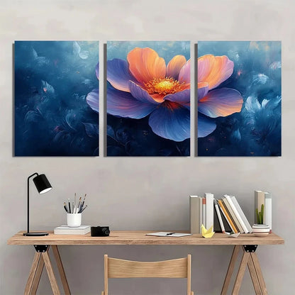 3pcs Modern Abstract Flower Cluster Metal Print Ready to Hang Art