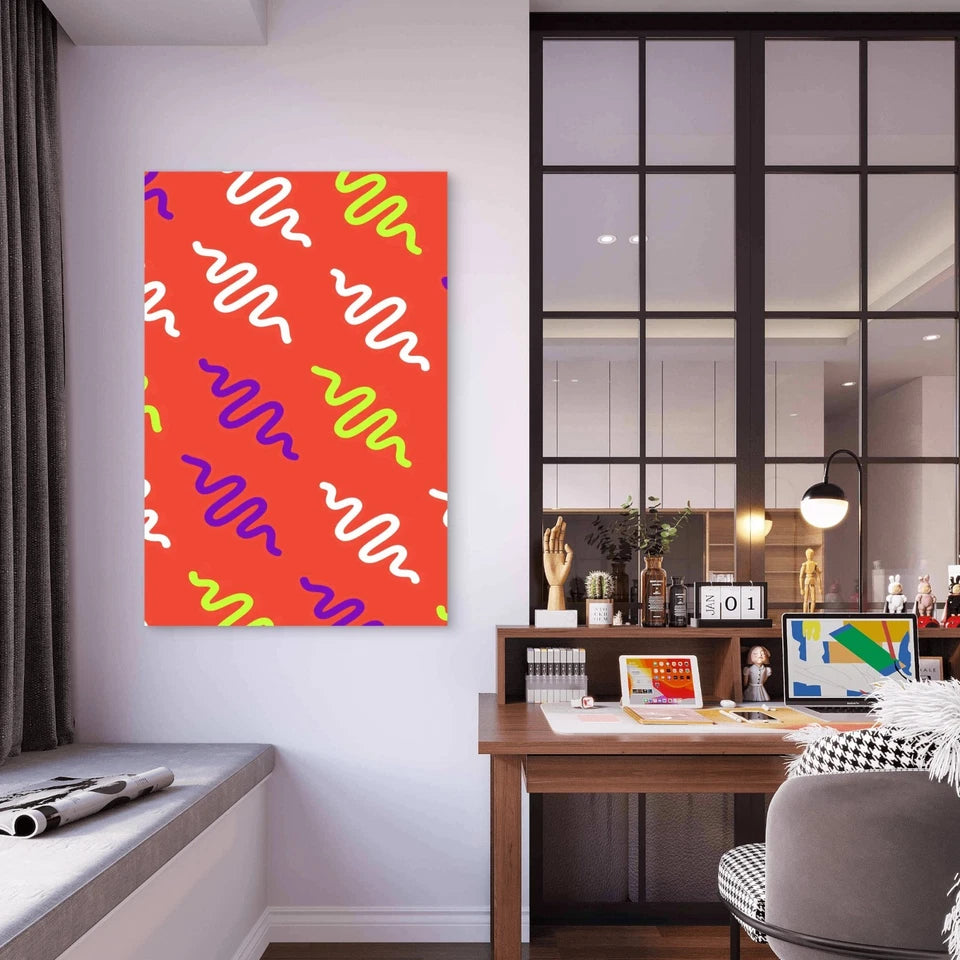 Modern Zig Zag Art 60x90cm Metal Print Ready to Hang