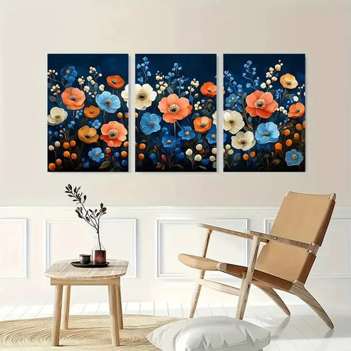 3pcs Abstract Bale Floral Modern Perfect Wall Art Set Canvas Unframed - High Quality Print 100% Australian Made Wall Canvas