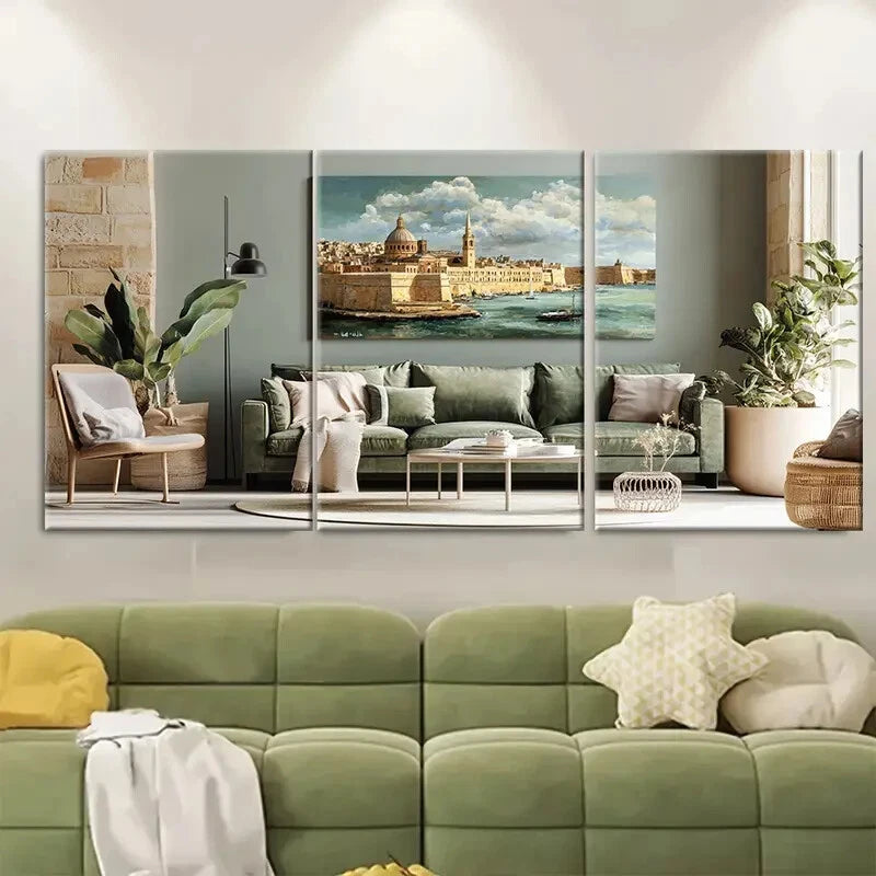 3pcs Three Two Dimensional Scenic Metal Print Ready to Hang Art