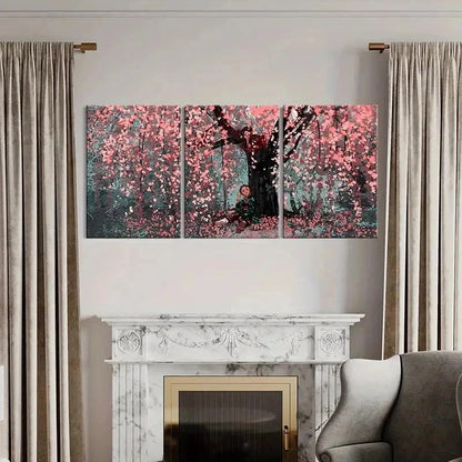 3pcs Japanese Anime Cherry Blossom & Sakura Wall Art Set Canvas Framed 40x60cm - High Quality Print 100% Australian Made Wall Canvas Ready to Hang