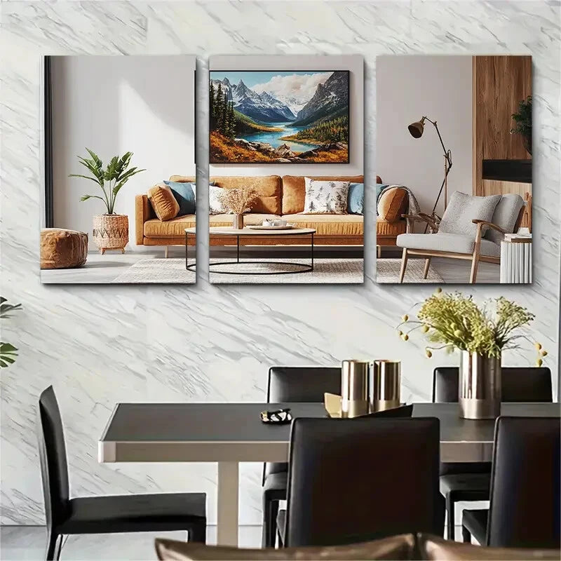 3pcs Glacier National Park Nature Landscape Metal Print Ready to Hang Art