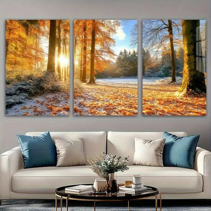 3pcs Stunning Sunset Forest Nature Metal Print Ready to Hang Art