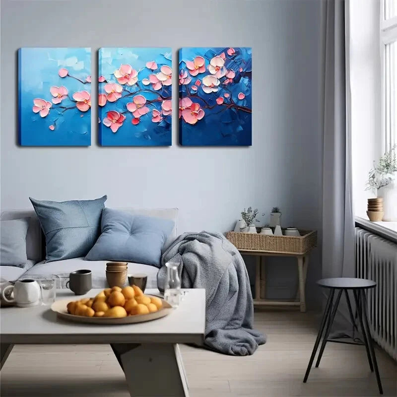 3pcs Pink Orchids Blooming On Dark Brown Perfect Wall Art Set Canvas Framed 40x60cm - High Quality Print 100% Australian Made Wall Canvas Ready to Hang