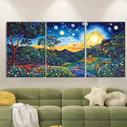 3pcs Brisbane Dreamscape Travel Print Australia Wall Art Set Canvas Framed 40x60cm - High Quality Print 100% Australian Made Wall Canvas Ready to Hang