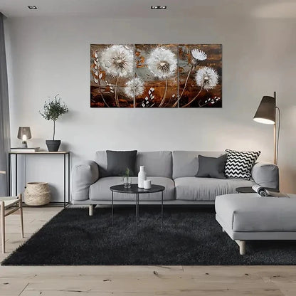 3pcs Modern Abstract Dandelion Wall Art Set Canvas Framed 40x60cm - High Quality Print 100% Australian Made Wall Canvas Ready to Hang