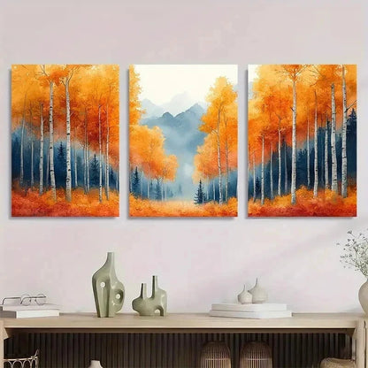 3pcs Watercolor Landscape Mountain Perfect Wall Art Set Canvas Framed 40x60cm - High Quality Print 100% Australian Made Wall Canvas Ready to Hang