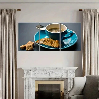 3pcs Breakfast Coffee Cookies Modern Wall Art Canvas Unframed - High Quality Print 100% Australian Made Wall Canvas
