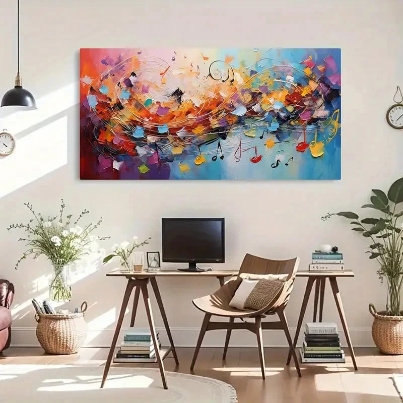 Modern Abstract Impressionism Wall Art Canvas Office Home Room Framed 120x60cm