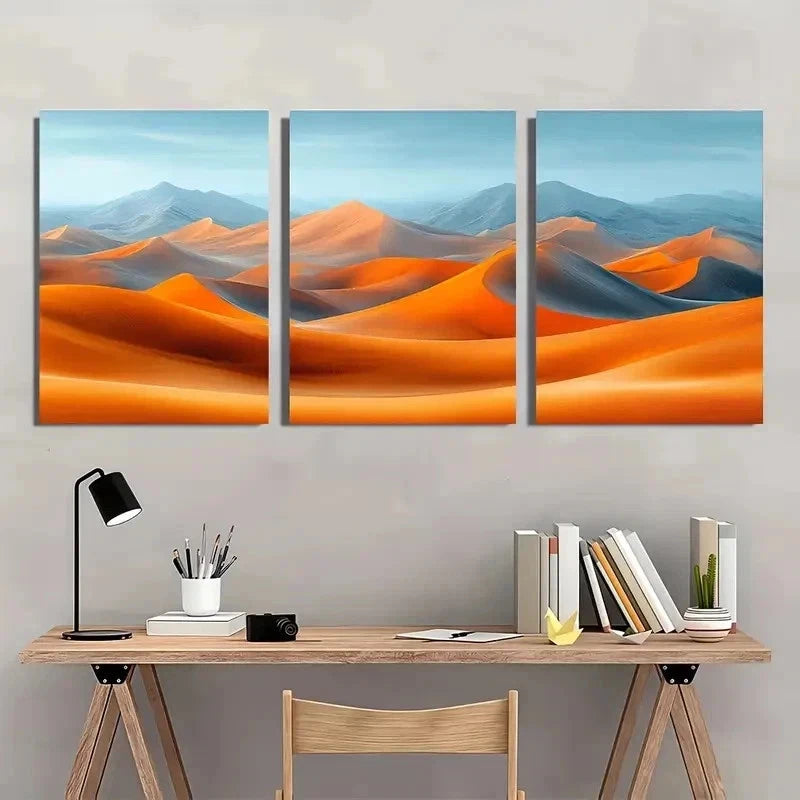 3pcs Desert Dunes Abstract Minimalist Perfect Wall Art Set Canvas Framed 40x60cm - High Quality Print 100% Australian Made Wall Canvas Ready to Hang