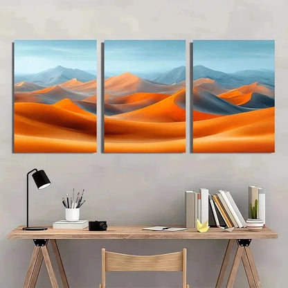 3pcs Desert Dunes Abstract Minimalist Perfect Wall Art Set Canvas Framed 40x60cm - High Quality Print 100% Australian Made Wall Canvas Ready to Hang