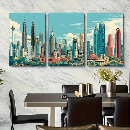 3pcs Kuala Lumpur Travel Décor Perfect Wall Art Canvas Unframed/Framed