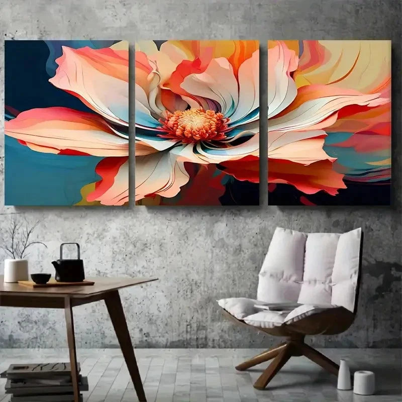 3pcs Modern Botanical Bloom Design Wall Art Set Canvas Framed 40x60cm - High Quality Print 100% Australian Made Wall Canvas Ready to Hang
