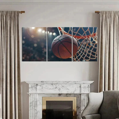 3pcs Basketball Hoop Sports Room Decor Wall Art Set Canvas Framed 40x60cm - High Quality Print 100% Australian Made Wall Canvas Ready to Hang