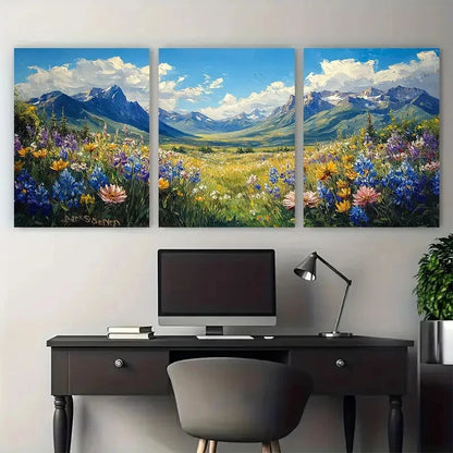 3pcs Jackson Hole Mountains Wyoming Perfect Wall Art Set Canvas Framed 40x60cm - High Quality Print 100% Australian Made Wall Canvas Ready to Hang