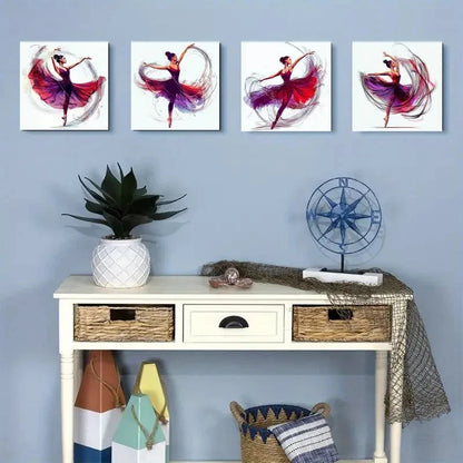 4pcs Ballet DanceWall Art Canvas Framed