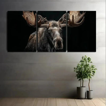 3pcs Rustic Moose Feel The Raw Power Nature Metal Print Ready to Hang Art