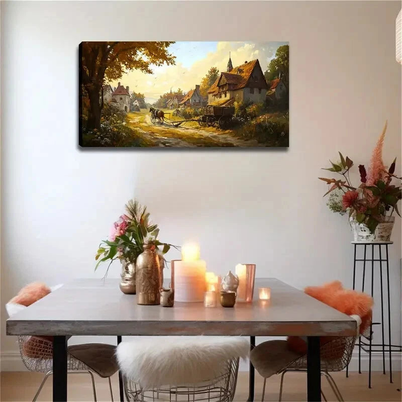 Several Ancient House Scattered Wall Art Canvas Office Home Room Framed 120x60cm