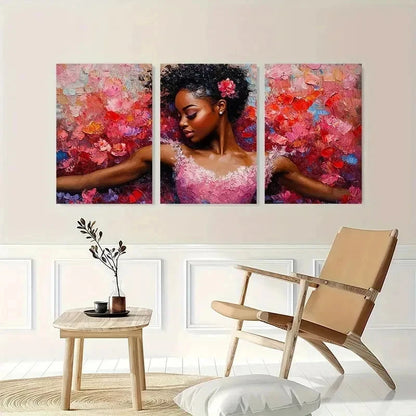 3pcs Ballerina Art Ballet Dancer Perfect Wall Art Set Canvas Framed 40x60cm - High Quality Print 100% Australian Made Wall Canvas Ready to Hang