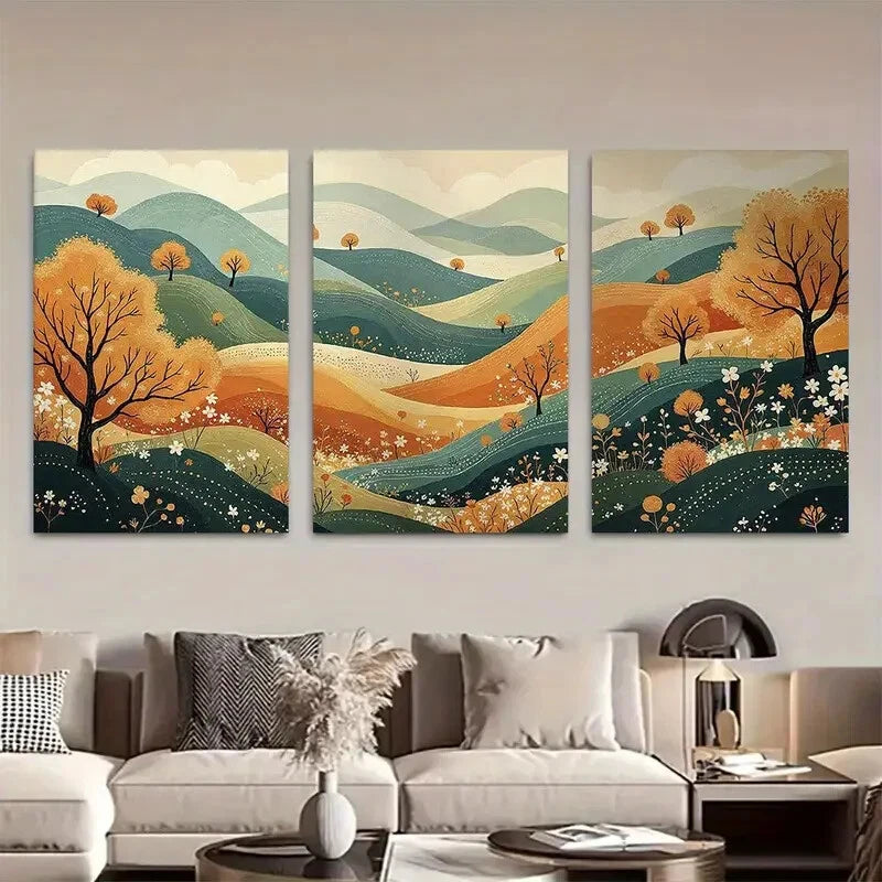 3pcs Modern Abstract Colorful Metal Print Ready to Hang Art