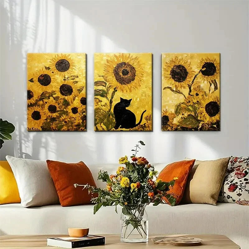 3pcs Modern Abstract Floral Animal Metal Print Ready to Hang Art