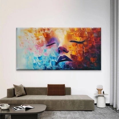 Modern Abstract Face Painting Wall Art Canvas Office Home Room Framed 120x60cm