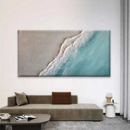 Abstract Ocean Beach Waves Wall Art Canvas Office Home Room Framed 120x60cm