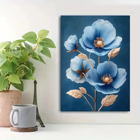 Beautiful Elegant Vintage Flowers Painting 60x90cm Metal Print Ready to Hang
