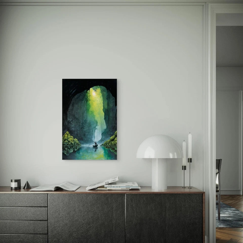 Enchanting Cave Entrance Metal Print Ready to Hang