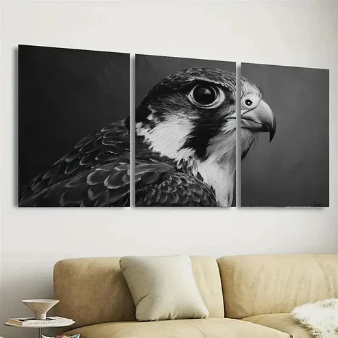 3pcs Bird Falcon, on Canvas, Thick Layers Wall Art Canvas Unframed - High Quality Print 100% Australian Made Wall Canvas