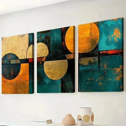 3pcs Stylish Abstract Geometric Graphic Wall Art Set Canvas Framed 40x60cm - High Quality Print 100% Australian Made Wall Canvas Ready to Hang
