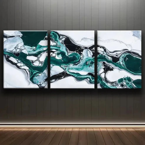 3pcs Antarctic Ice Shelf Nature Green Perfect Wall Art Set Canvas Unframed - High Quality Print 100% Australian Made Wall Canvas