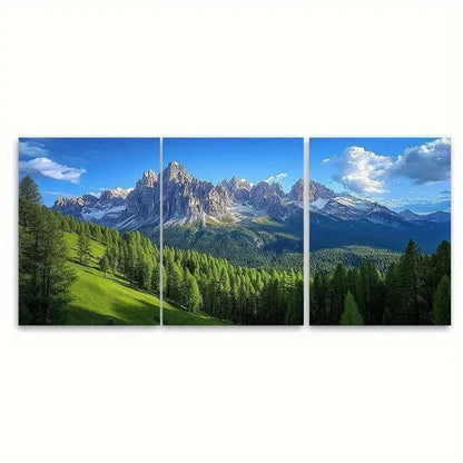 3pcs Italy Dolomite Majestic Mountain EI   Wall Art Set Canvas Framed 50x70cm - High Quality Print 100% Australian Made Wall Canvas Ready to Hang